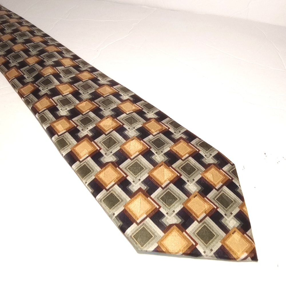 Pierre Cardin 100% Silk Gold/Brown/Black/Gray Elegant Men's Tie